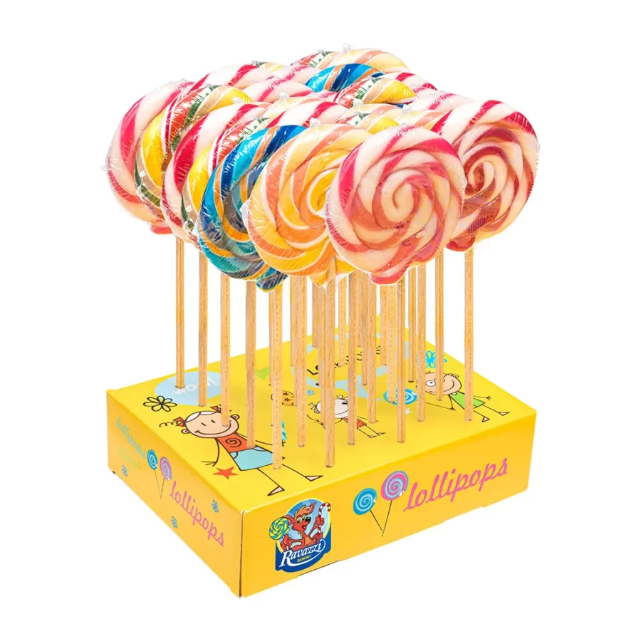 Sucette ronde 50g boîte de 24 pièces