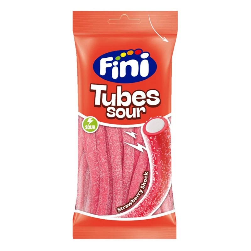 Sachet Fini 80 gr Bâton fraise acide par 12 sachets